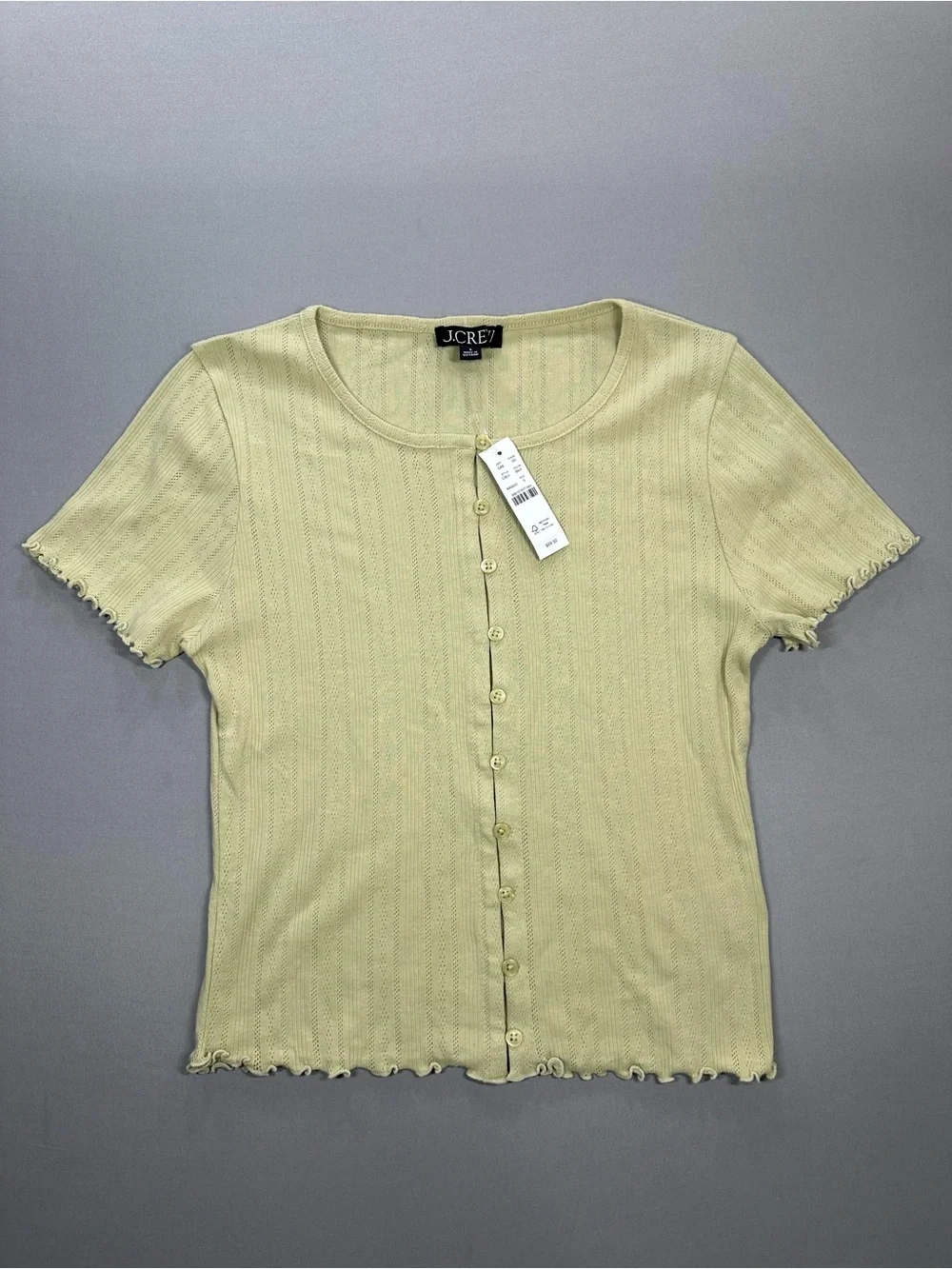 NWT J Crew Pointelle Short-Sleeve Knit Cardigan - Womens Small